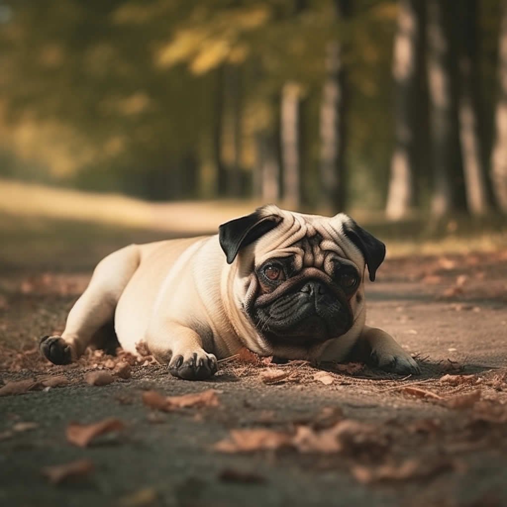 Cute Pug Lying Down