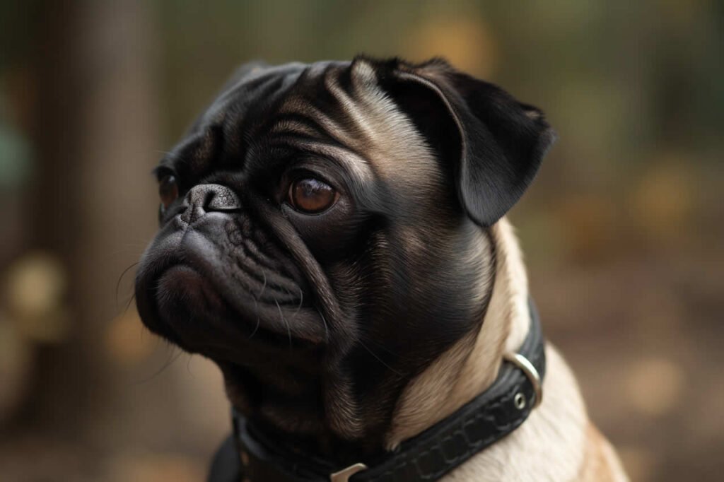 A pug looking alert